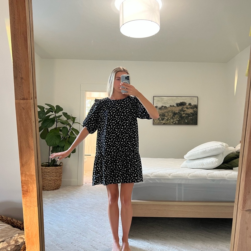H&M Black and White Polka Dot Mini Dress